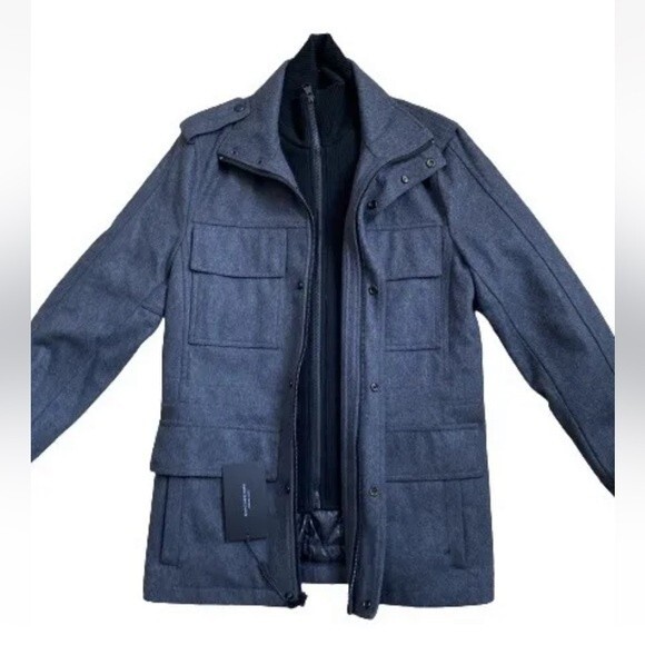 $225 NWT Marc N.Y  by Andrew Marc Men's Wool Jacket Winter Coat ,Zip Gray Parka - Picture 2 of 12